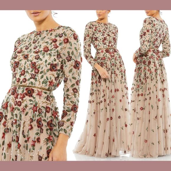 Mac Duggal Dresses & Skirts - NEW Mac Duggal‎ [ 4 ] 5533 Embellished High Neck Long Sleeve A Line Gown #Q958